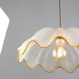 Mid-Century Italian Murano Glass and Brass Pendant Lamp