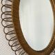 Miroir rotin doré vintage