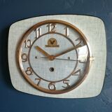 Vintage formica clock silent rectangular wall clock "Super Quinze Vert"