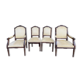 Pair of armchairs styleLouis XVI and two Louis XVI chairs