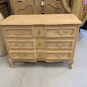 Louis XV style chest of drawers in raw wood