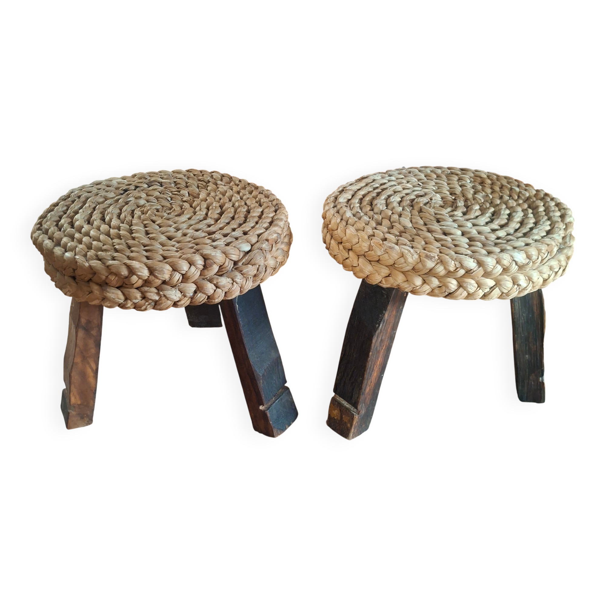 Pair of Audoux Minet stools. 1950.