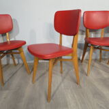 Set of 4 vintage chairs in skai