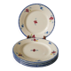 Lot of 5 digoin sarreguemines flat plates model "mary-lou" 1940