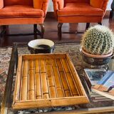 Plateau en bambou, Italie années 1970