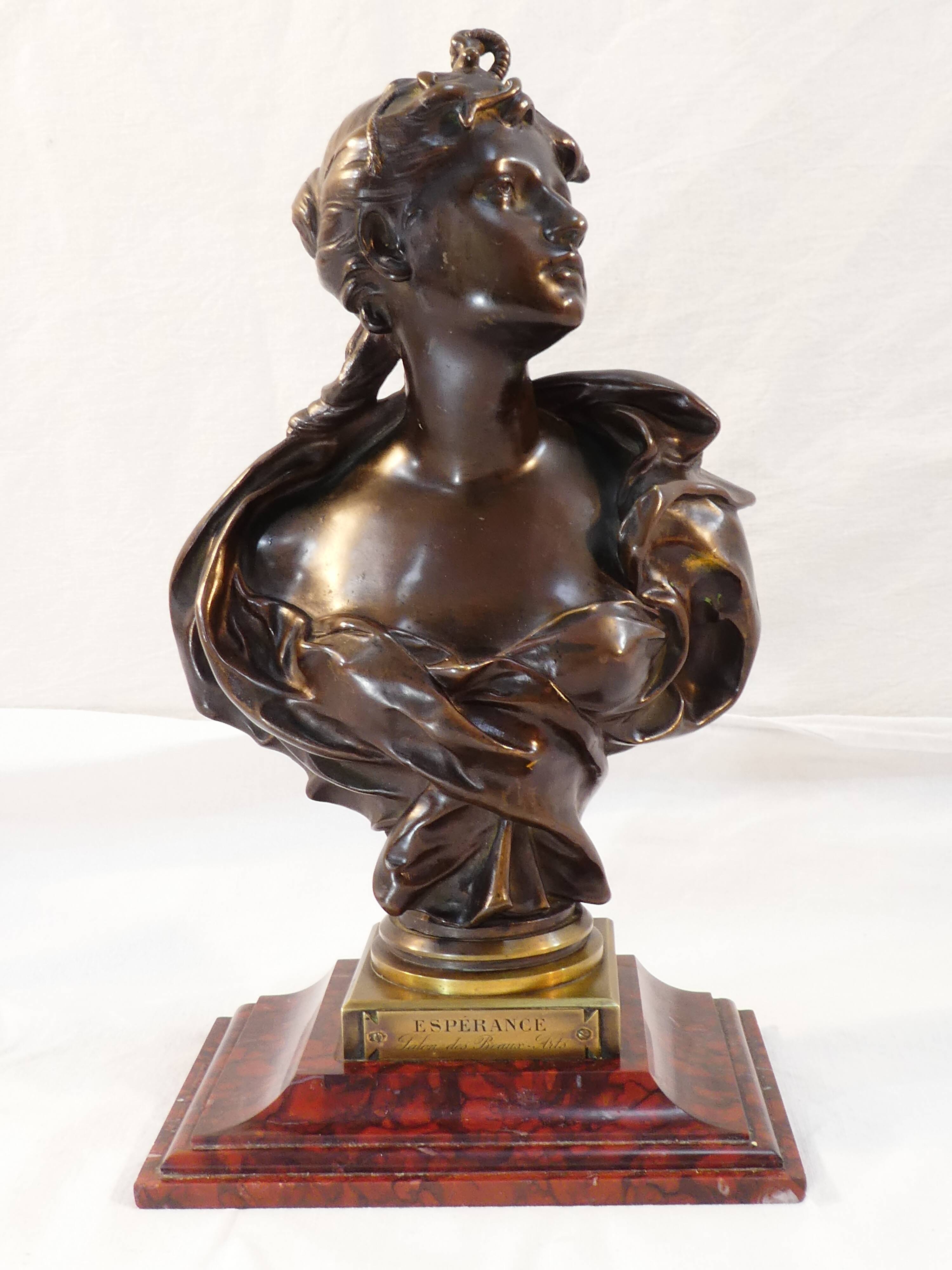 Bronze bust by Felix Pierre Richard 19th century