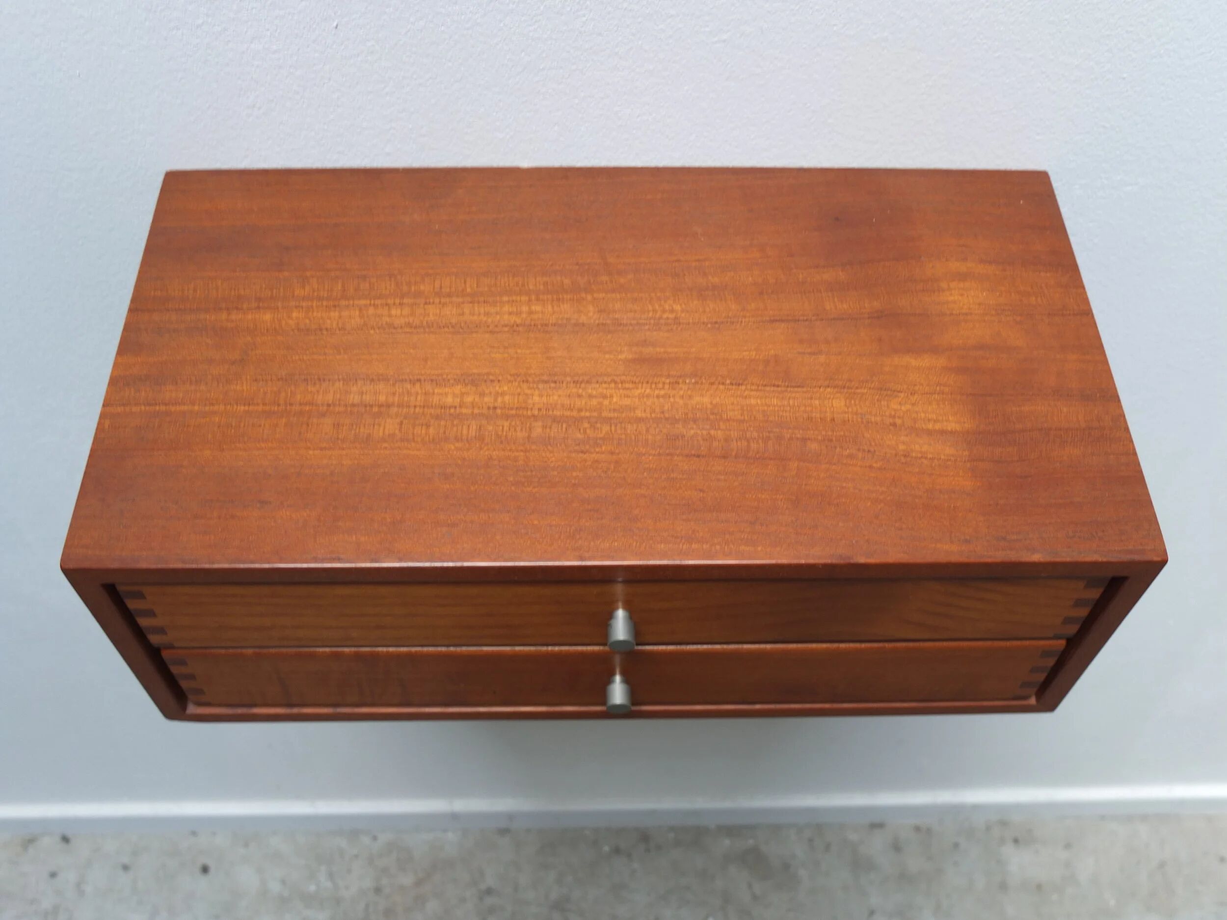 Floating wall shelf with drawers by Kai Kristiansen for Axel Kjersgaard, 1960s