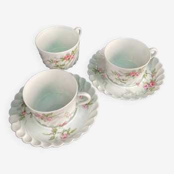 Tasses et sous-tasses Limoges Haviland XIX / XXème