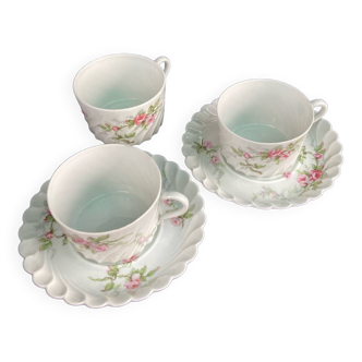 Tasses et sous-tasses Limoges Haviland XIX / XXème