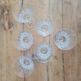 Service of 6 chiseled crystal water glasses