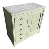 Meuble de barbier 1900 vert céladon