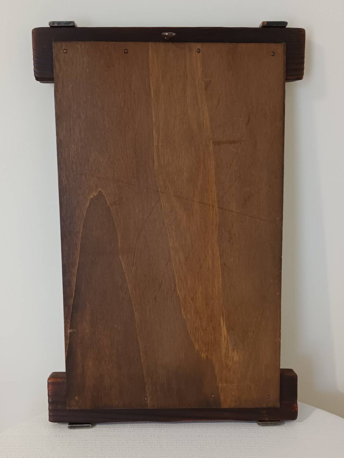 Handcrafted mirror in wood and wrought iron 1950