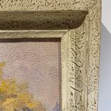 Old painting, landscape in nature, signed Andrée Bouchard (1903-2002)
