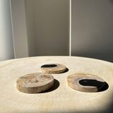 Set of 3 fossilized wood coasters (clear)