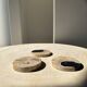 Set of 3 fossilized wood coasters (clear)