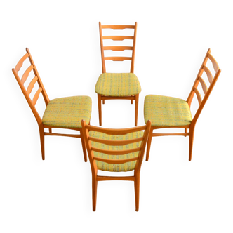 Suite de 4 chaises à manger scandinave 1960s