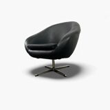 Vintage black armchair / lounge chair / 'Folke Jansson' armchair