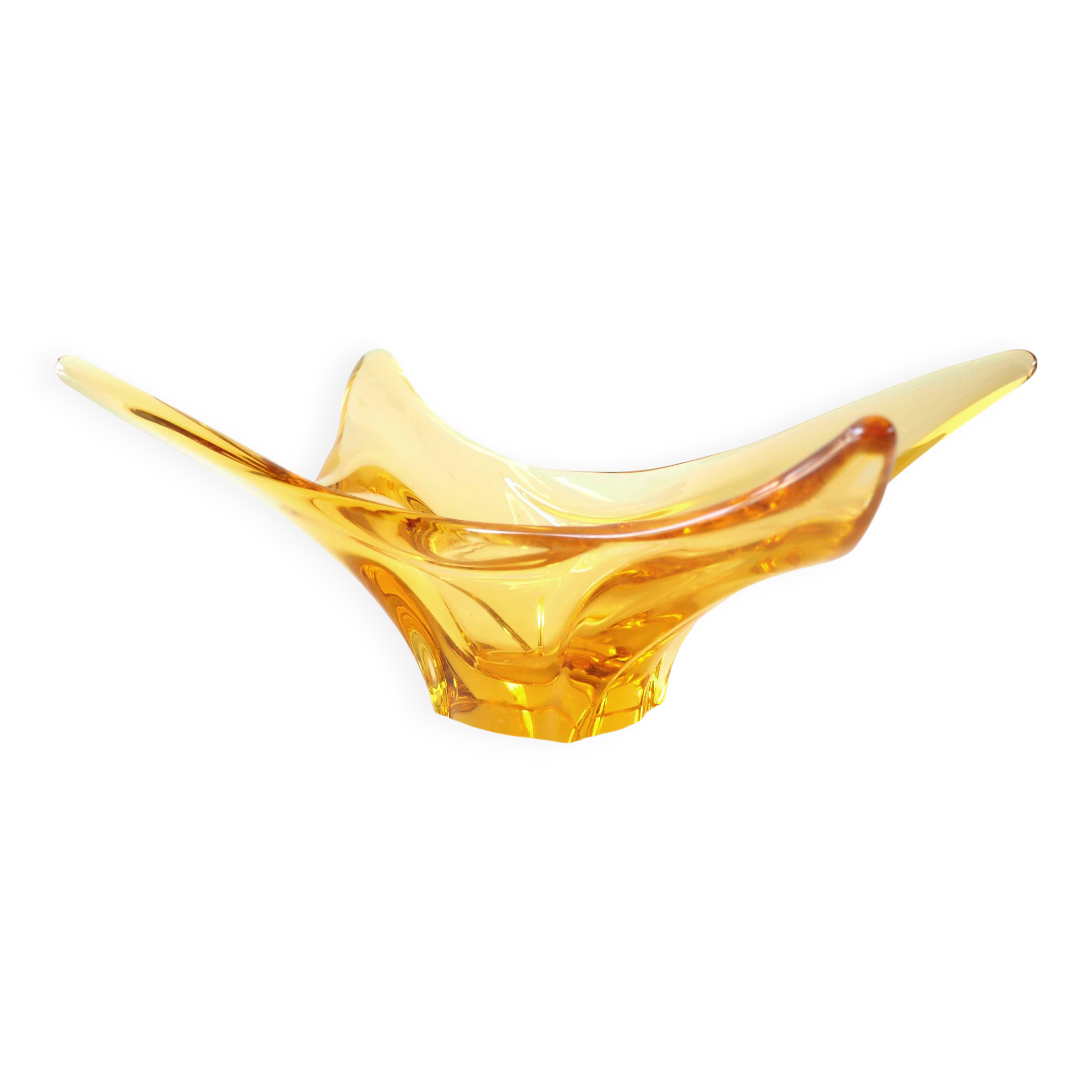 Coupe à fruit cristal ambré