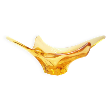 Amber crystal fruit bowl