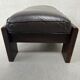 Vintage Leolux brown leather/oak lounge chair and ottoman by Harry de Groot – 1970