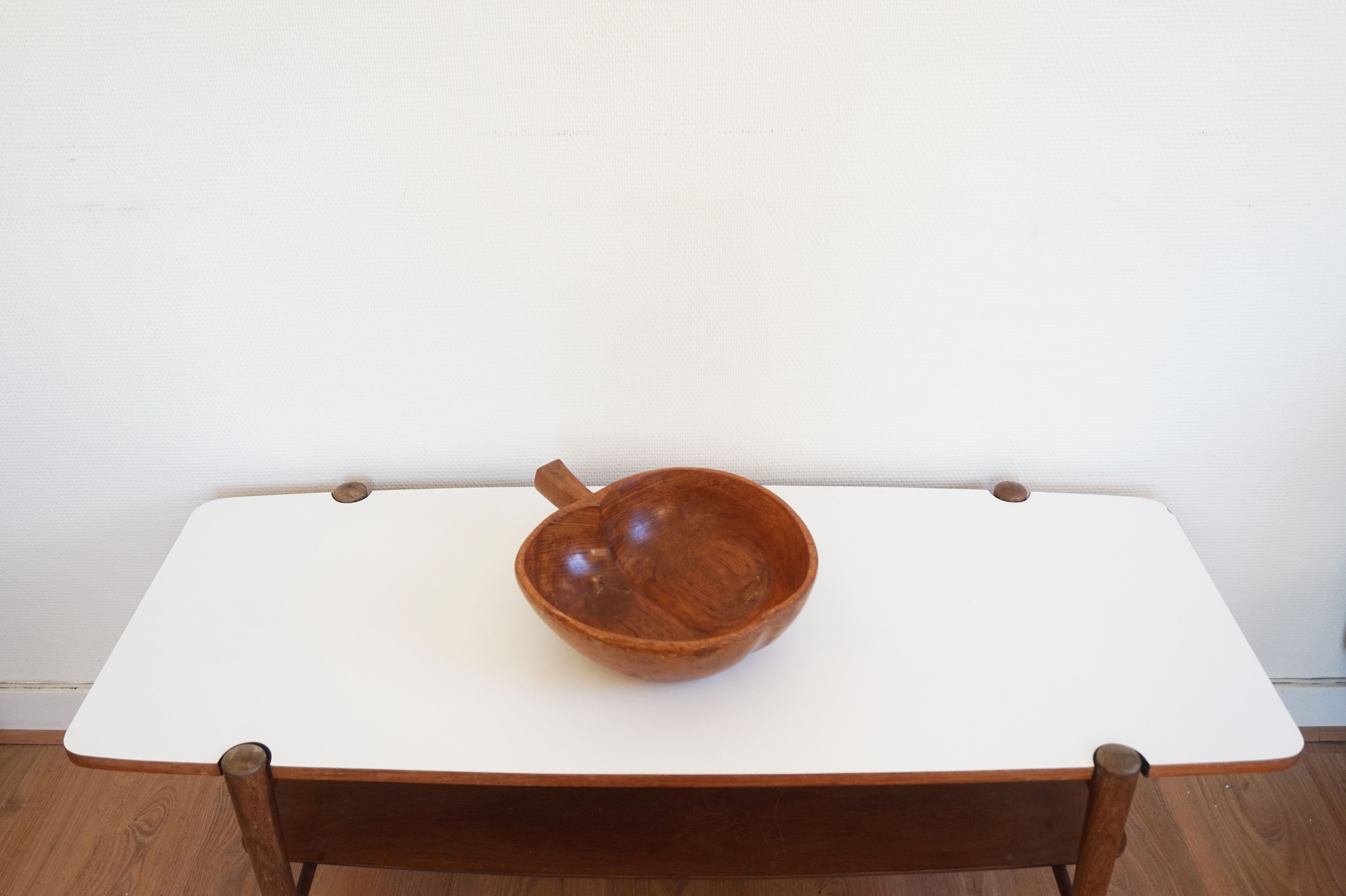 Large flat wooden vintage Apple shaped