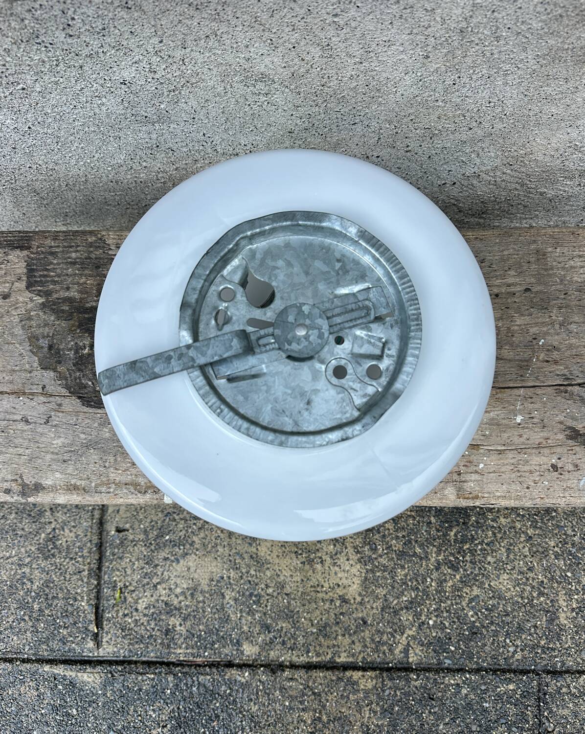 Vintage ceiling light in white opaline, vintage wall sconce.