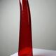 Red blown glass bubble tube vase in Murano style, vintage 80s-90s.