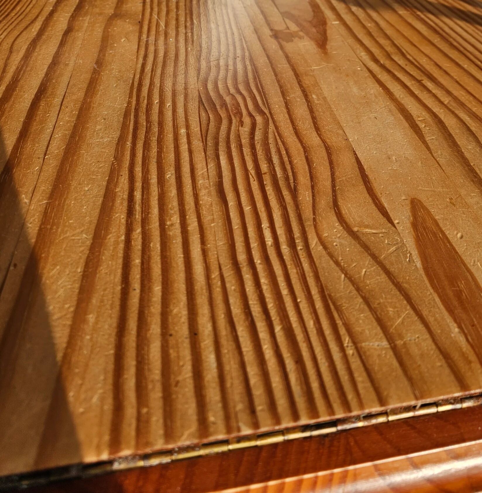 Extendable oval pine dining table 1970s