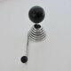 "Streamline" wall coat rack in chromed metal and black lacquered wood, 1970.