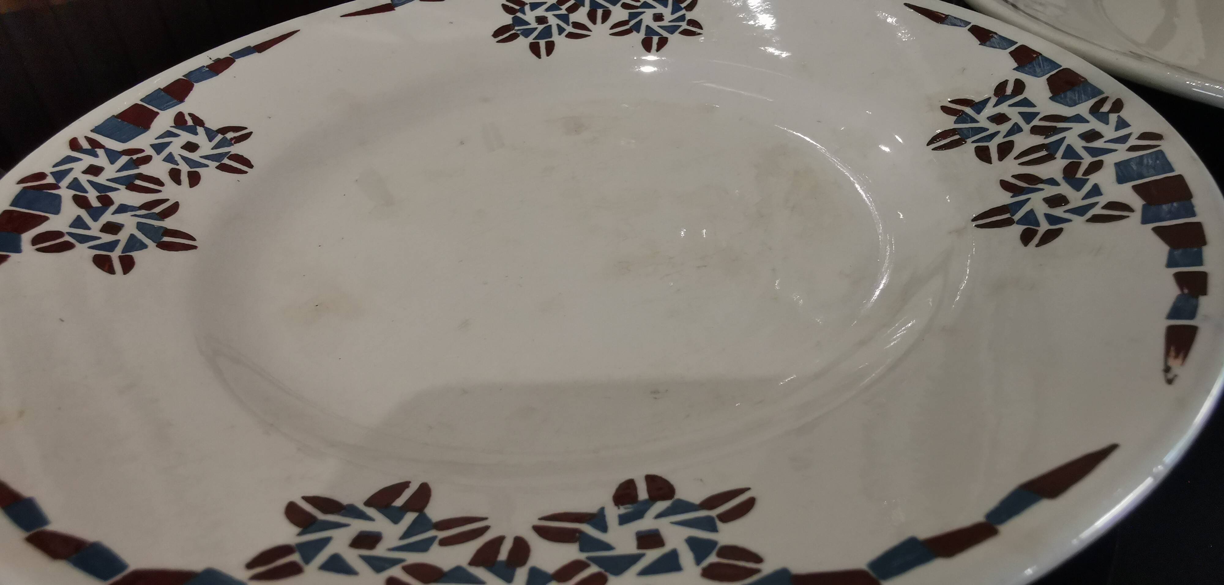 6 earthenware dessert plates OKAN model by Longchamp TERRE DE FER
