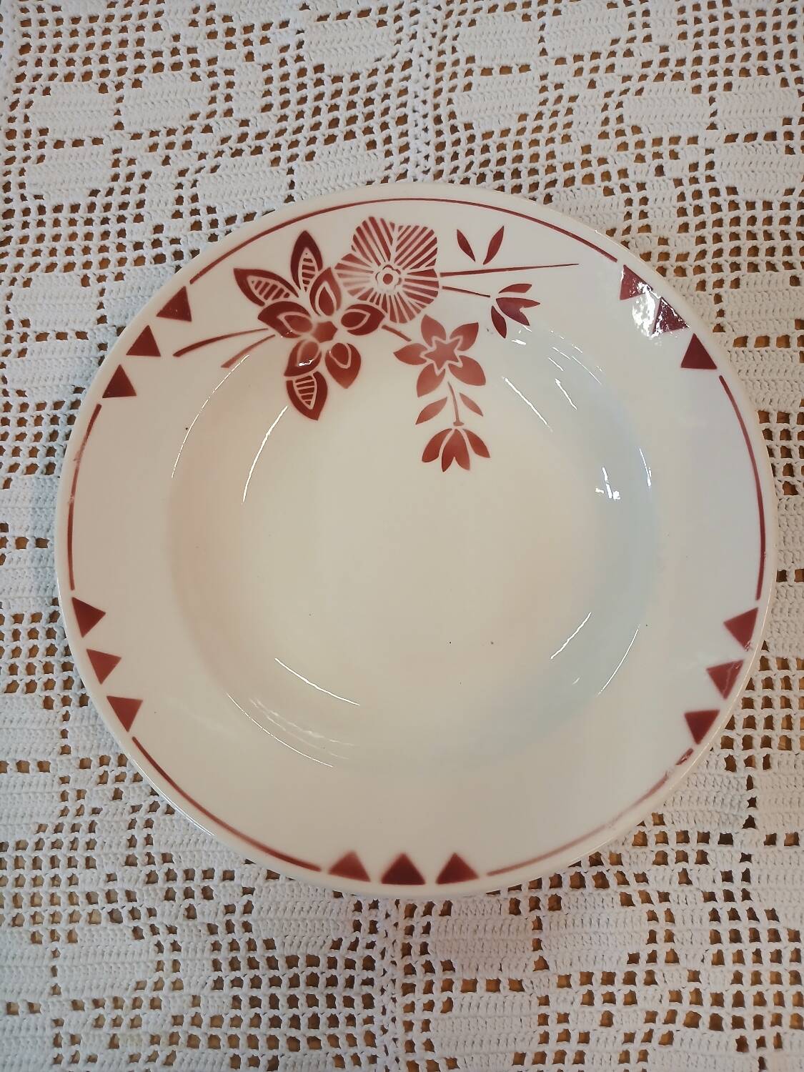 6 mismatched antique soup plates