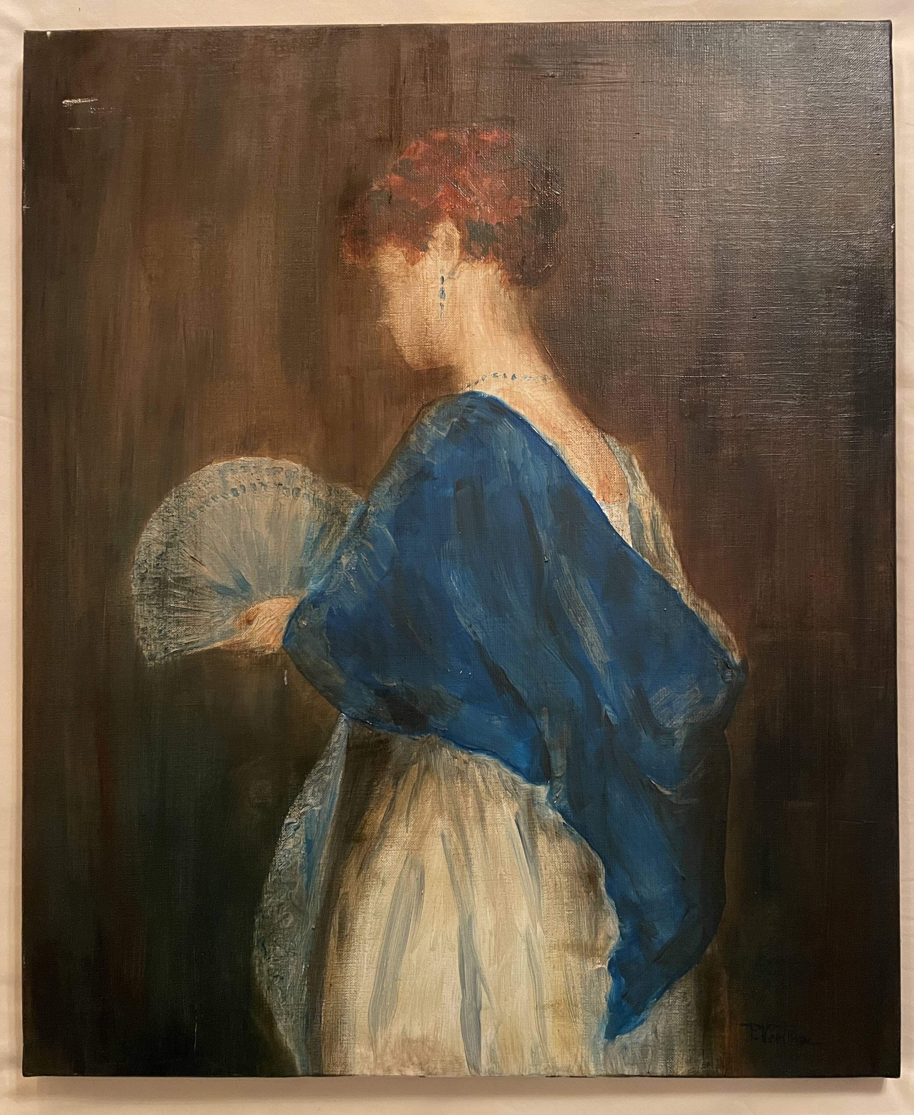 Oil on canvas portrait of a woman