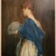 Huile sur toile portrait de femme