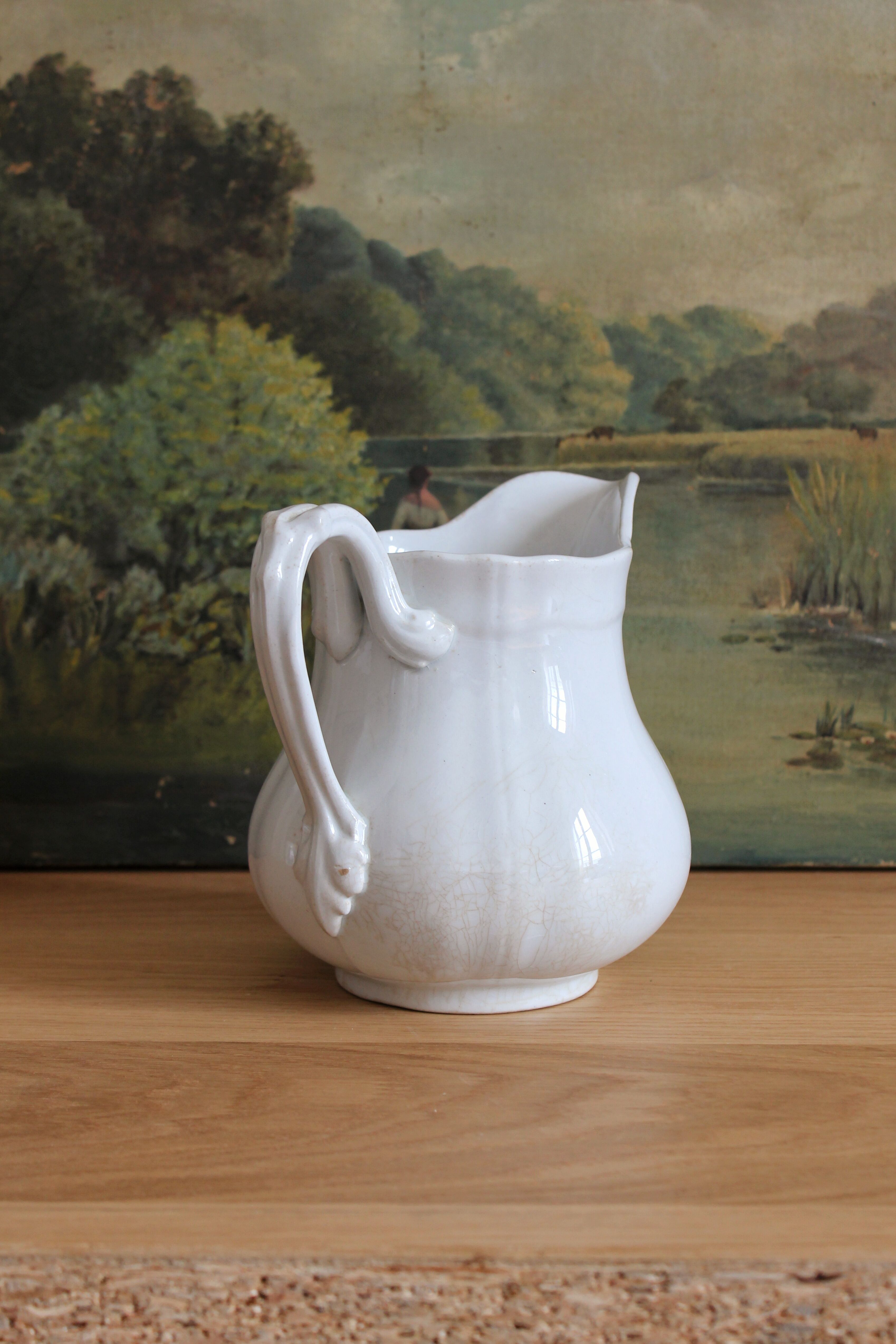 Ironstone pitcher, "China" pattern, Sarreguemines, 19th century