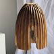 Large suspension or lampshade in organic natural teak, tubular H40 D30.
