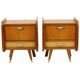 Pair of Fifties Rockabilly Wooden Bedside Tables Vintage Design