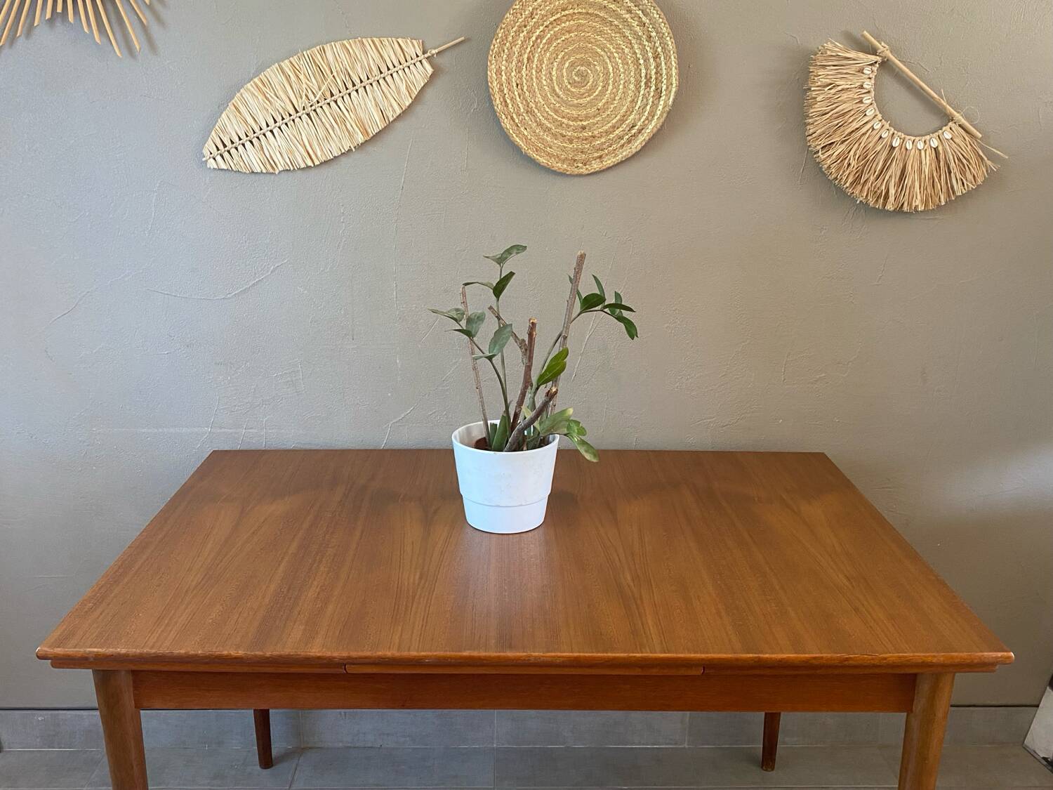 Vintage teak table with extensions