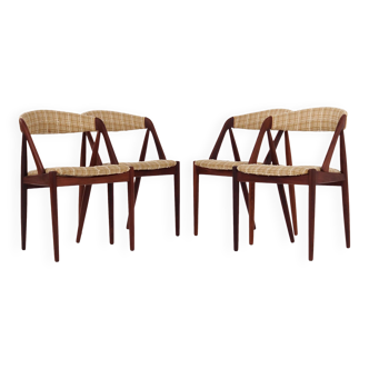 Set of four teak chairs, Danish design, 1970s, designer: Kai Kristiansen