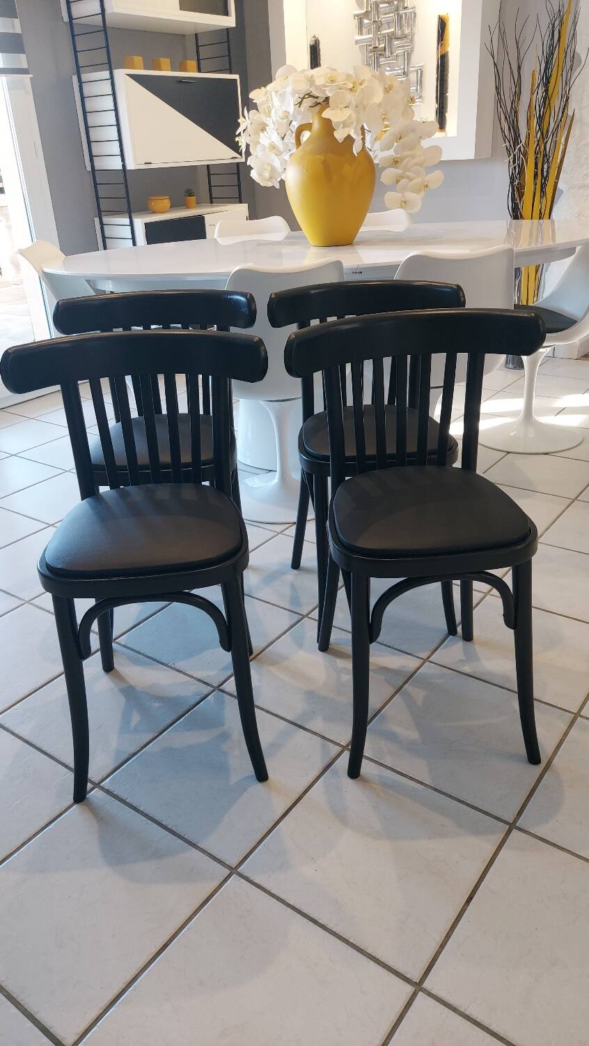 Set of 4 vintage bistro chairs from the 1970s