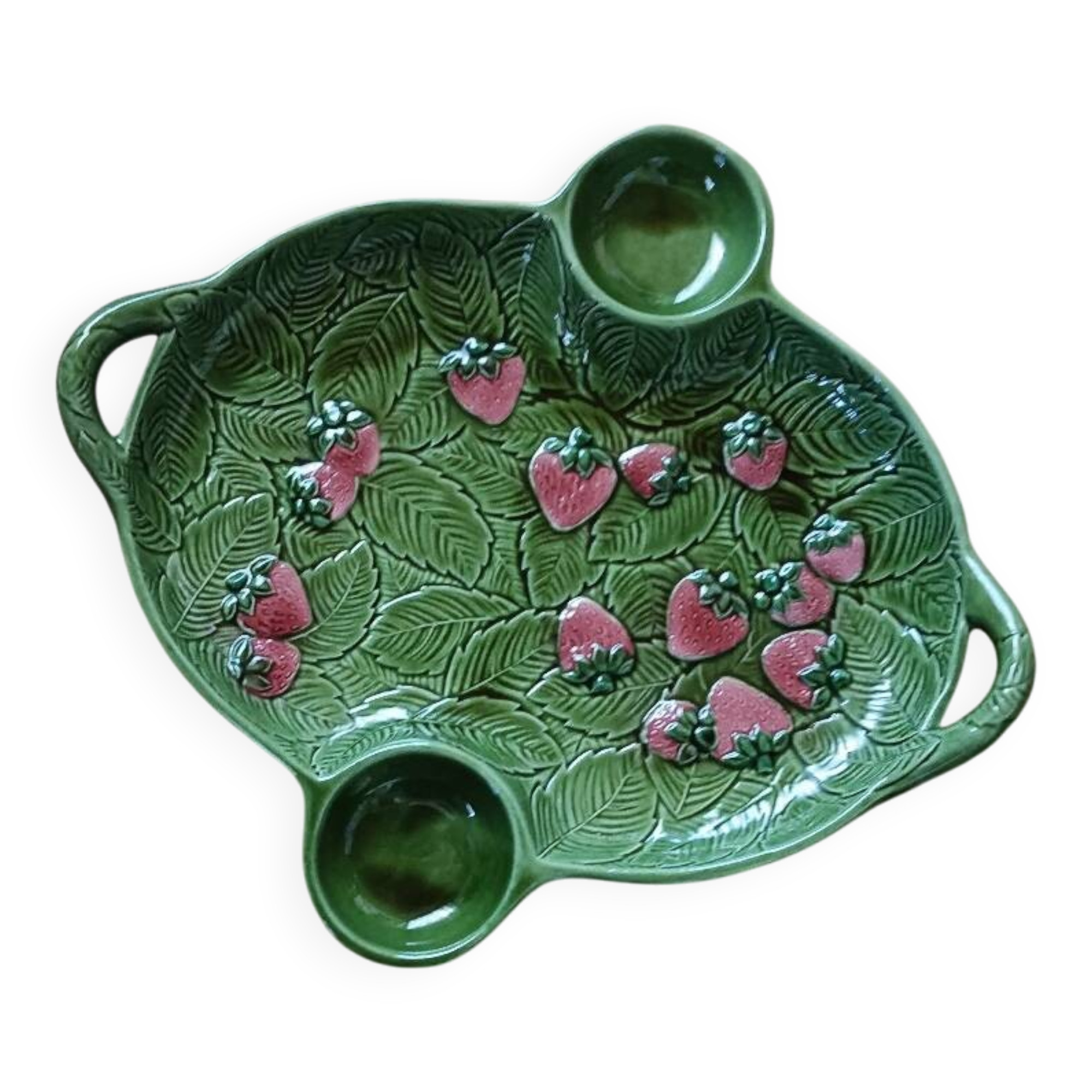 Strawberry slipware dish