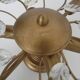 Vintage ceiling light in gold metal with foliage decoration. 6-light ceiling light.