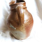 Old stoneware farm jug; stoneware pitcher for water, wine, cider...