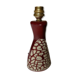 Red ceramic lamp foot with cracked effect