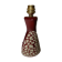 Red ceramic lamp foot with cracked effect
