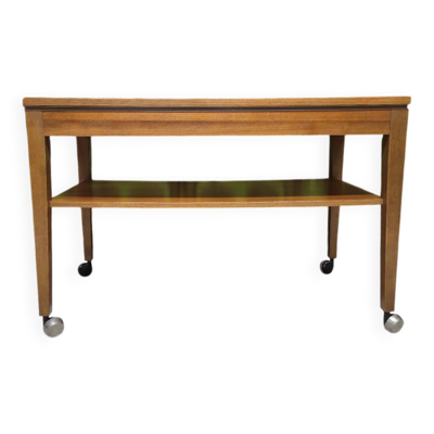 Table desserte roulette teck 1970
