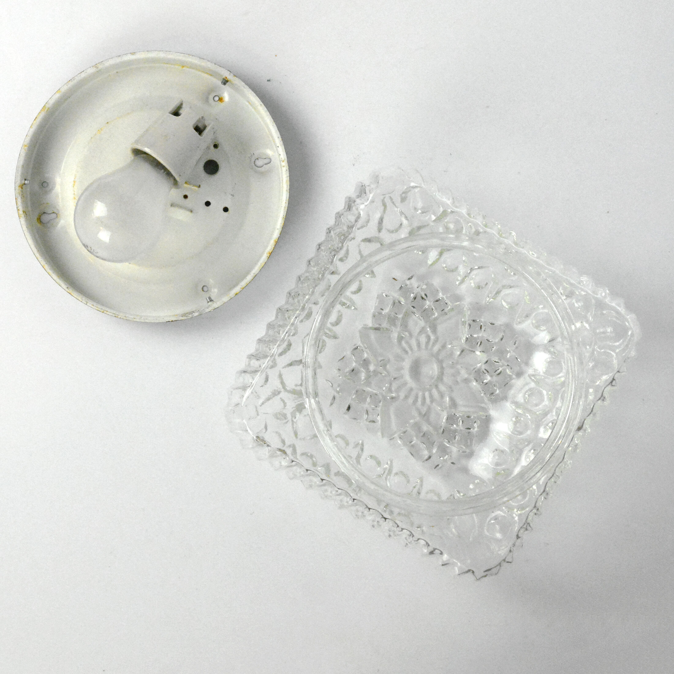 1970s modern glass plafond HP Leuchten, Germany