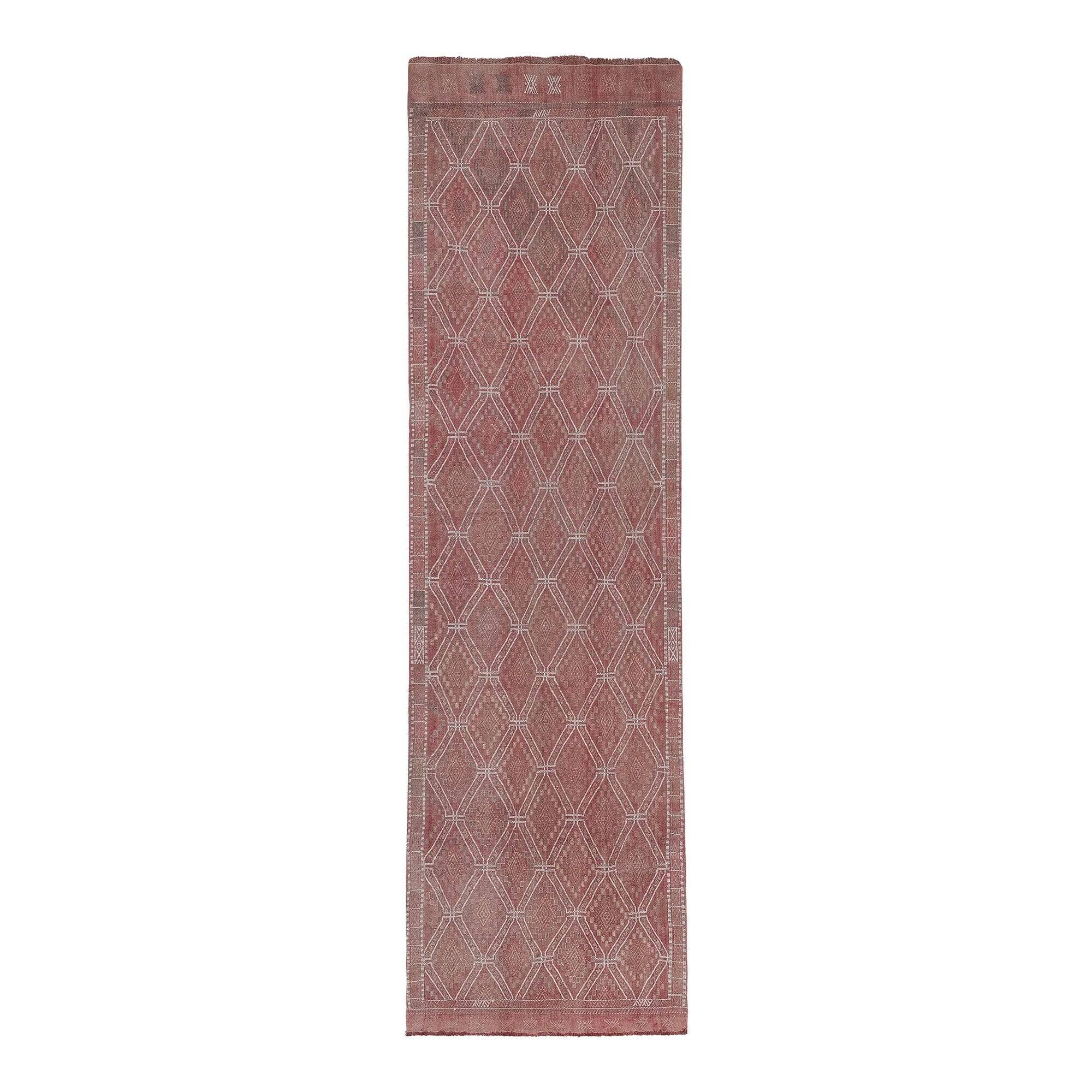 Vintage Turkish hallway rug 85x293 cm