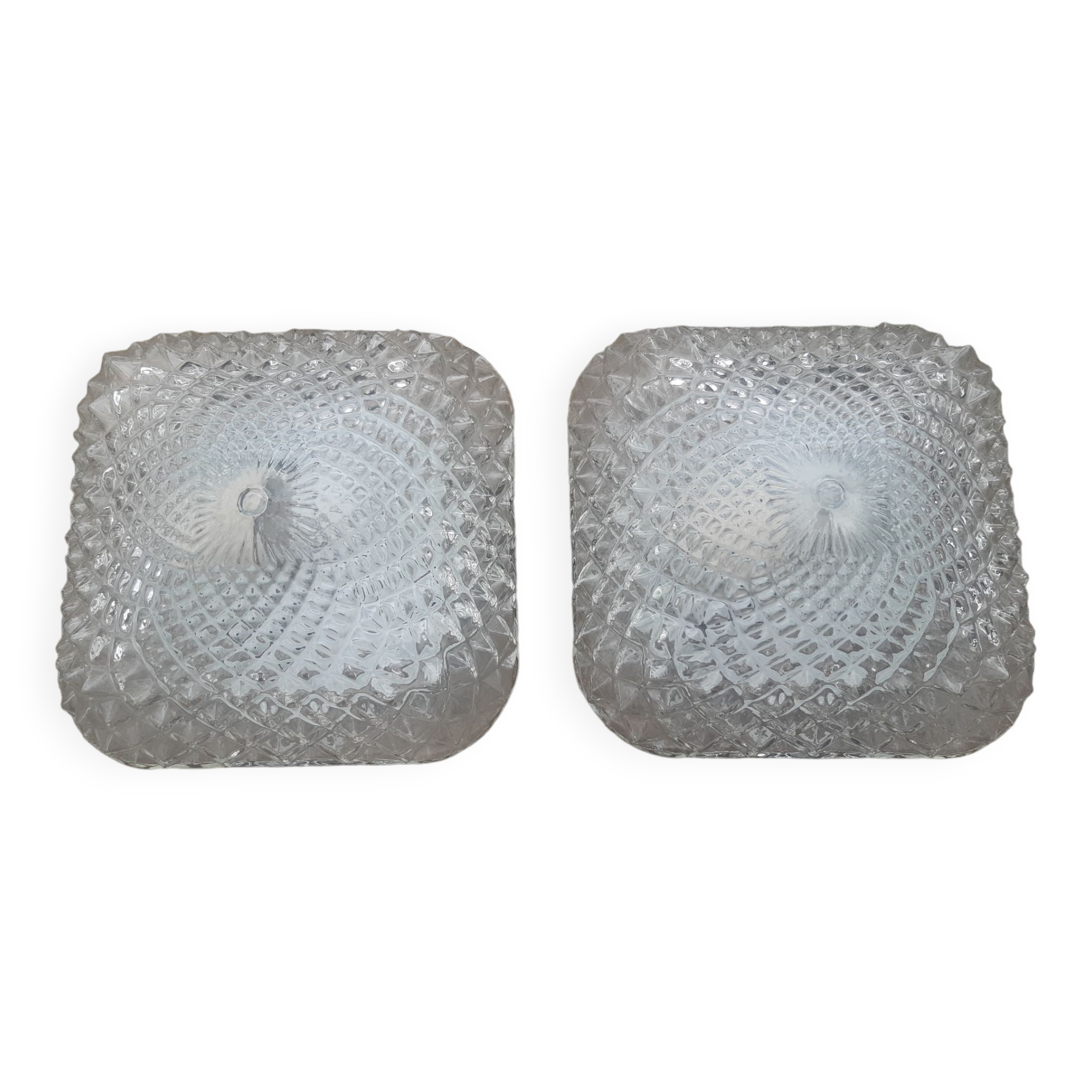 Wall sconces chiseled glass 60s