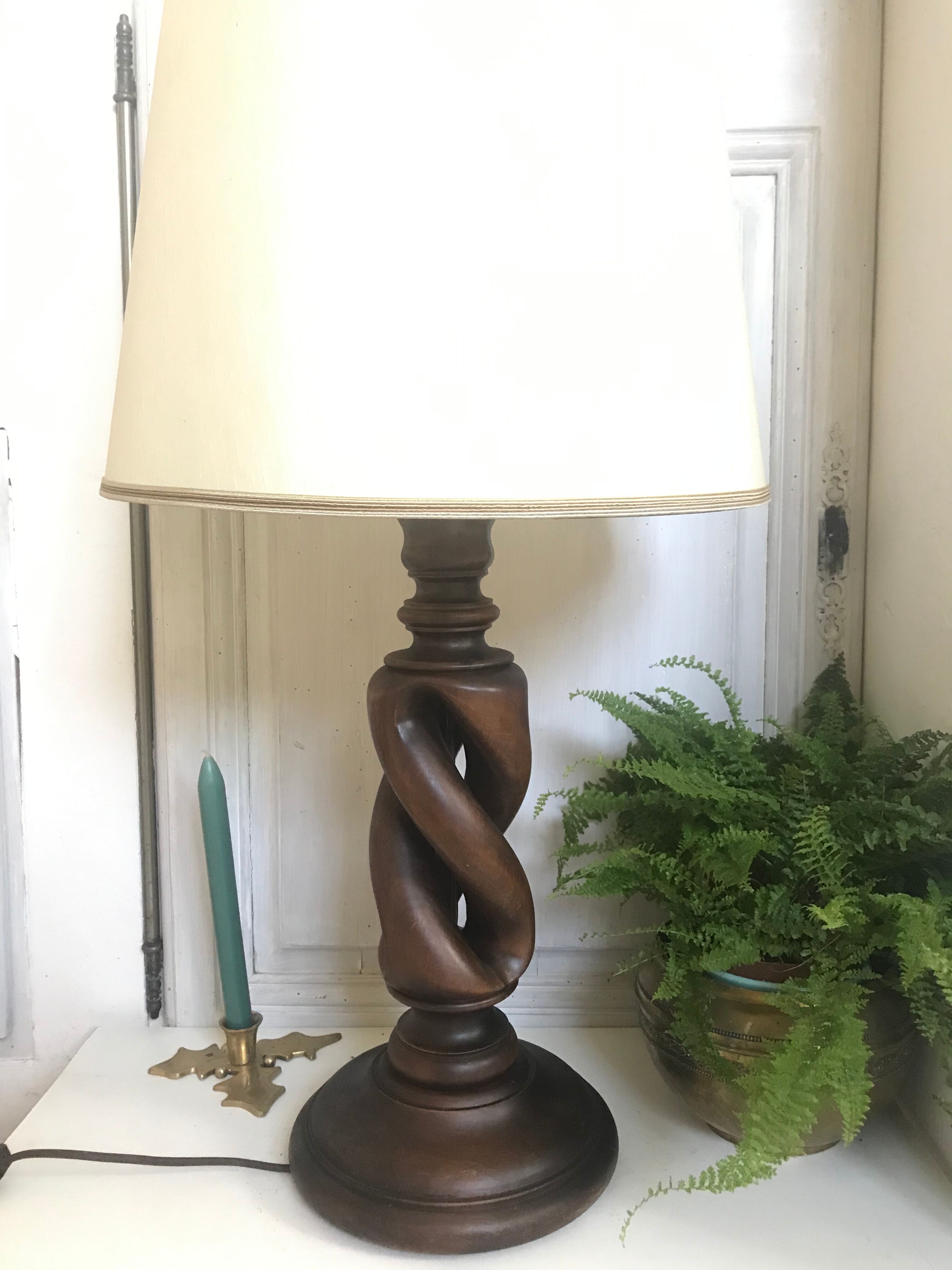 Vintage wooden lamp 47cm
