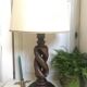 Lampe en bois vintage 47cm